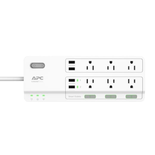 Schneider Electric PH6U4X32W APC Home Office SurgeArrest 6 Outlets 3 Smart Outlets With 4 USB Ports 2 Smart Ports White 120V PH6U4X32W on Powermatic Associates