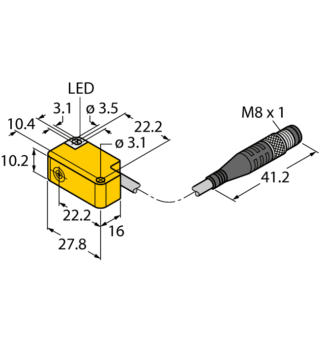 Turck BI2-Q10S-Y1X-0.2-PSG3M BI2-Q10S-Y1X-0.2-PSG3M Turck - BI2-Q10S-Y1X-0.2-PSG3M Inductive Sensor BI2-Q10S-Y1X-0.2-PSG3M on Powermatic Associates
