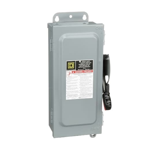 Schneider Electric H222AWK Safety switch, heavy duty, fusible, 60A, 2 poles, 15 hp, 240 VAC/250 VDC, NEMA 12 H222AWK on Powermatic Associates