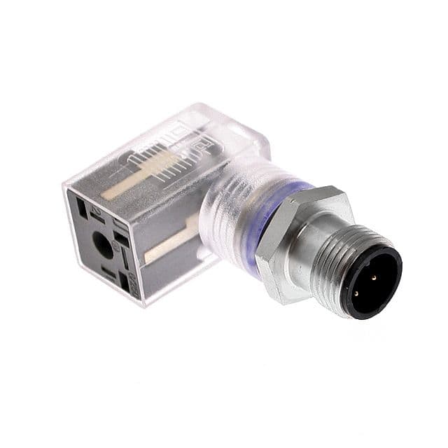 Mencom VCG-027-3401 Solenoid Valve Connectors, Field Wireable, 3 Pole, Form C 8mm, with 4 Pole M12 Male Straight, 24V, 6A, LED w/MOV VCG-027-3401 on Powermatic Associates