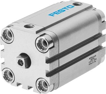 Festo 156738 compact cylinder ADVULQ-63-60-P-A For proximity sensing. Secured against rotation by means of square piston rod. Piston-rod end with female thread. Stroke: 60 mm, Piston diameter: 63 mm, Cushioning: P: Flexible cushioning rings/plates at both ends, Assemb 156738 on Powermatic Associates