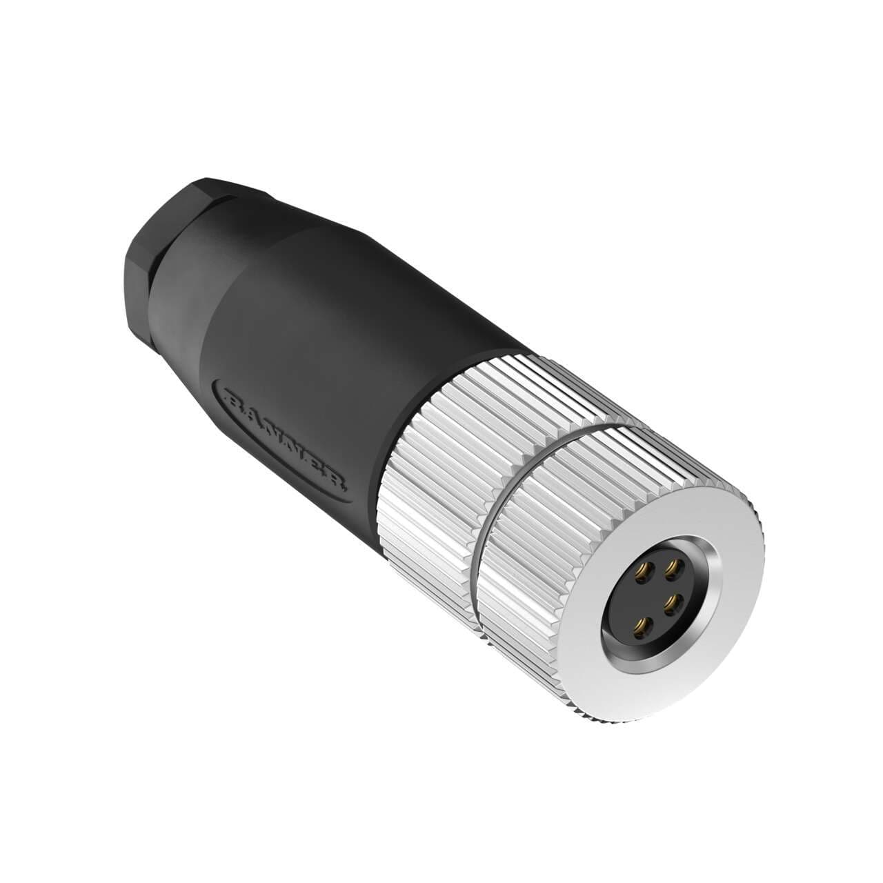 Banner BFW-M8F4-4X Banner BFW-M8F4-4X - Field Wireable: M8; 4-pin Straight Female; 24 AWG 3.5-5 mm Cable Range; Screw Terminal; PA+GF Black Body; Nickel-Plated Brass Coupling Nut BFW-M8F4-4X on Powermatic Associates