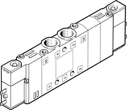 Festo 196935 solenoid valve CPE14-M1BH-5/3E-1/8 High component density Valve function: 5/3 exhausted, Type of actuation: electrical, Width: 14 mm, Standard nominal flow rate: 700 l/min, Operating pressure: 3 - 8 bar 196935 on Powermatic Associates