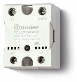 Finder 77.45.8.230.8650 Modular DIN rail mount Solid State / Static Relay (SSR) - Finder (77 series) - Input control voltage 230Vac (50Hz/60Hz) - 1 pole (1P) - 1NO / SPST-NO (Single Pole Single Throw - Normally Open) contacts - Rated current 40A (600Vac; AC-1) - with Input / out 77.45.8.230.8650 on Powermatic Associates