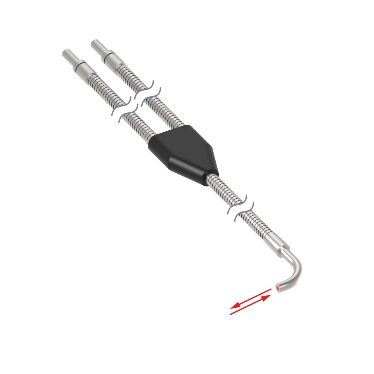 Banner BA23S Diffuse Mode Bifurcated Glass Fiber 36 long; 0.125 dia. Bundle; Stainless Steel Sheath; Right angle sensing tip BA23S on Powermatic Associates