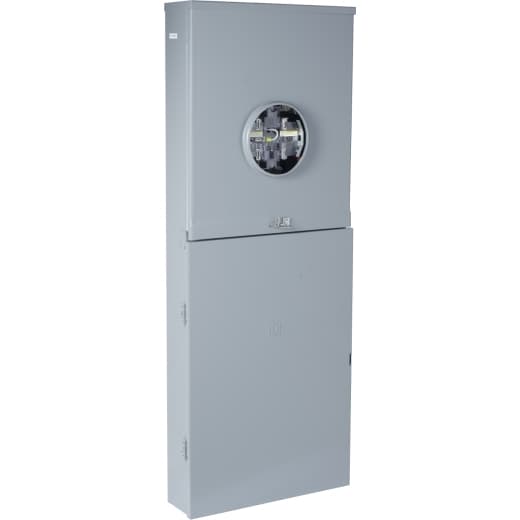Schneider Electric RC3040M200SLS Square D by Schneider Electric RC3040M200SLS is a Combination Service Entrance Device (CSED) designed for surface mounting. This all-in-one CSED features a ringless socket with a lever bypass and is rated for a current of 200A. It offers connections via lugs for both ground and line, accommodating 6AWG to 350kcmil aluminium/copper lugs for line connections and 8AWG to 2/0AWG aluminium/copper lugs for ground connections. The device provides 30 spaces for up to 40 single pole circuits and 10 tandem breakers, ensuring ample capacity for various electrical circuit configurations. It has a short circuit breaking rating of 22kA, indicating its capability to interrupt fault currents up to 22,000 amperes. RC3040M200SLS on Powermatic Associates