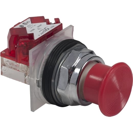 Schneider Electric 9001KP1LRR31 Schneider Electric 9001KP1LRR31 is a pilot light designed with a plastic lens cap and features a red LED for illumination. It operates at a network frequency of 9001K with a primary voltage of 30 mm and is suitable for AC circuits at 110 V. The part is equipped with a Fresnel lens type, enhancing its visibility, and has a wavelength of 50/60 Hz. It is rated for use in environments requiring protection levels of IP66, NEMA 1, NEMA 2, NEMA 3, NEMA 3R, NEMA 4, NEMA 12, and NEMA 13, ensuring its compatibility with a wide range of industrial settings. The lens cap diameter is 1.18 inches. 9001KP1LRR31 on Powermatic Associates