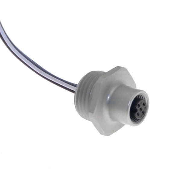 Mencom MDC-5FR-2-4M-18 MDC, Receptacle, 5 Pole, Female Straight, 4M, 18awg, 4A, .5-NPT, Front Mount, Aluminum Clear Anodized MDC-5FR-2-4M-18 on Powermatic Associates
