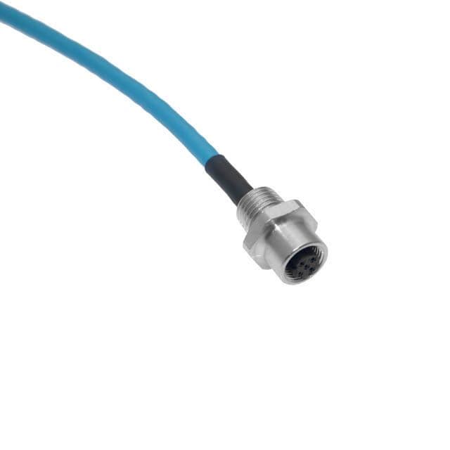 Mencom MDE45-4FR-4-1M Ethernet, Receptacle, 4 Pole, M12 D-Coded Female Straight, 1M, 24awg, 4A, .25-NPT, Front Mount, Nickel Plated Brass MDE45-4FR-4-1M on Powermatic Associates