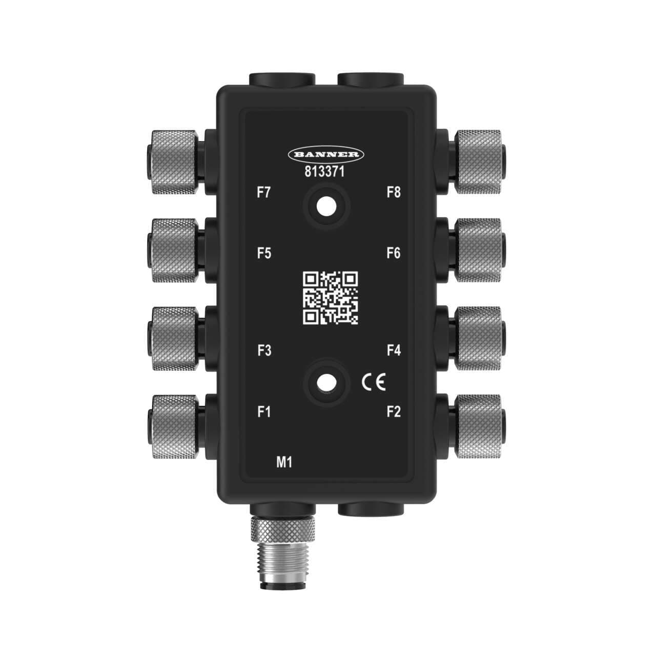 Banner R95-8M125-M125Q-P Banner R95-8M125-M125Q-P - 8-Port Molded Junction Box; 8 Female 5-pin M12 Ports; Male 5-pin M12 Integral Homerun; Parallel Wiring R95-8M125-M125Q-P on Powermatic Associates