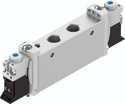 Festo 574374 solenoid valve VUVG-L14-T32H-MZT-G18-1P3 Valve function: 2x3/2 open/closed, monostable, Type of actuation: electrical, Valve size: 14 mm, Standard nominal flow rate: 480 - 500 l/min, Operating pressure: -0,9 - 10 bar 574374 on Powermatic Associates