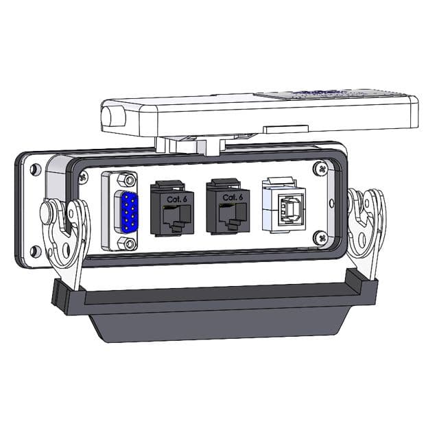 Mencom DB09-2RJ45-USB-BFAF-24 Panel Interface Connector with, 2 RJ45, form B USB to form A USB, in a 24 housing DB09-2RJ45-USB-BFAF-24 on Powermatic Associates