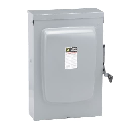 Schneider Electric CD226NR Safety switch, general duty, fusible, 600A, 120/240 VAC, 2 poles, solid neutral, NEMA 3R CD226NR on Powermatic Associates