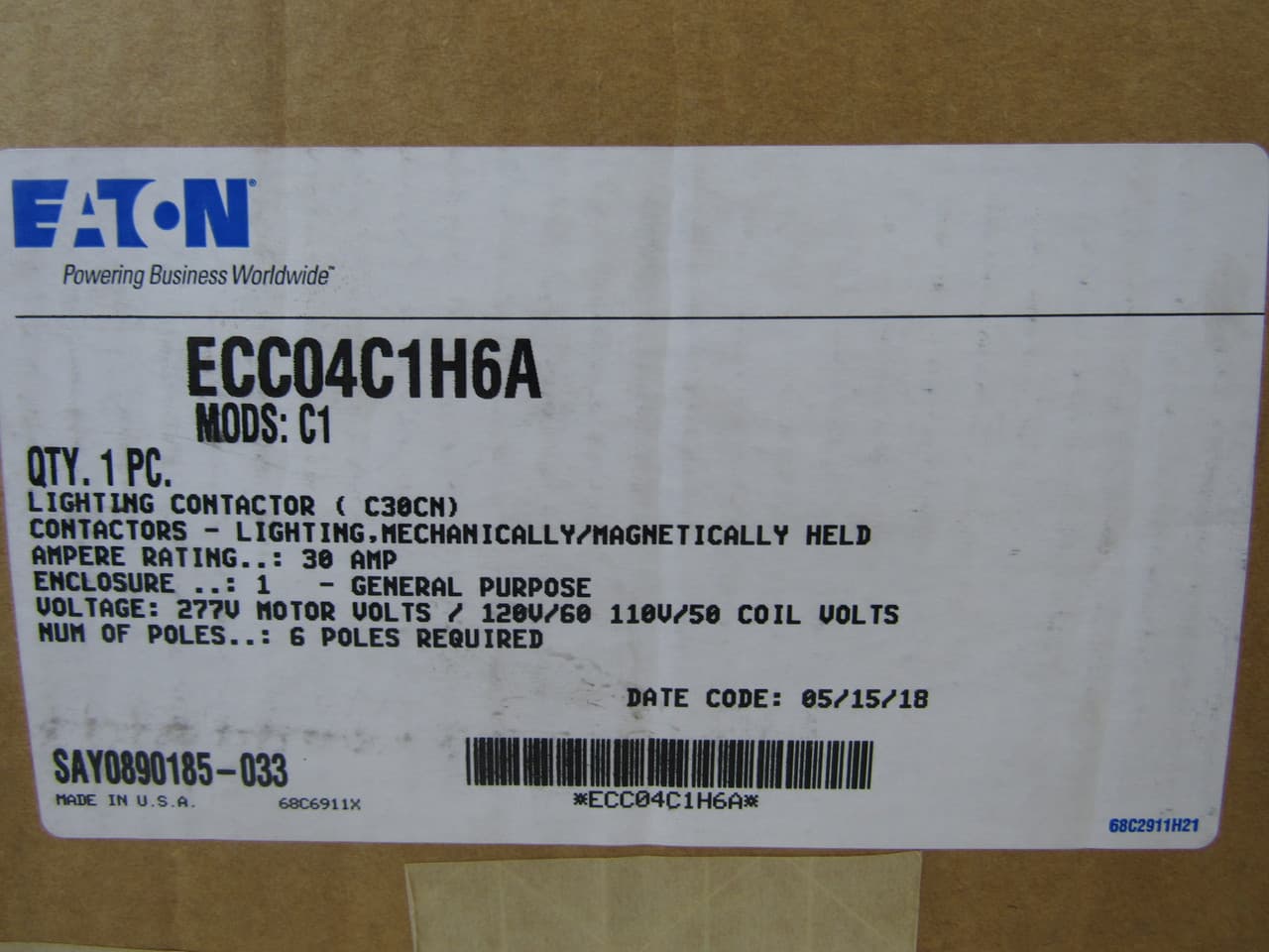 ECC04C1H6A on Powermatic Associates