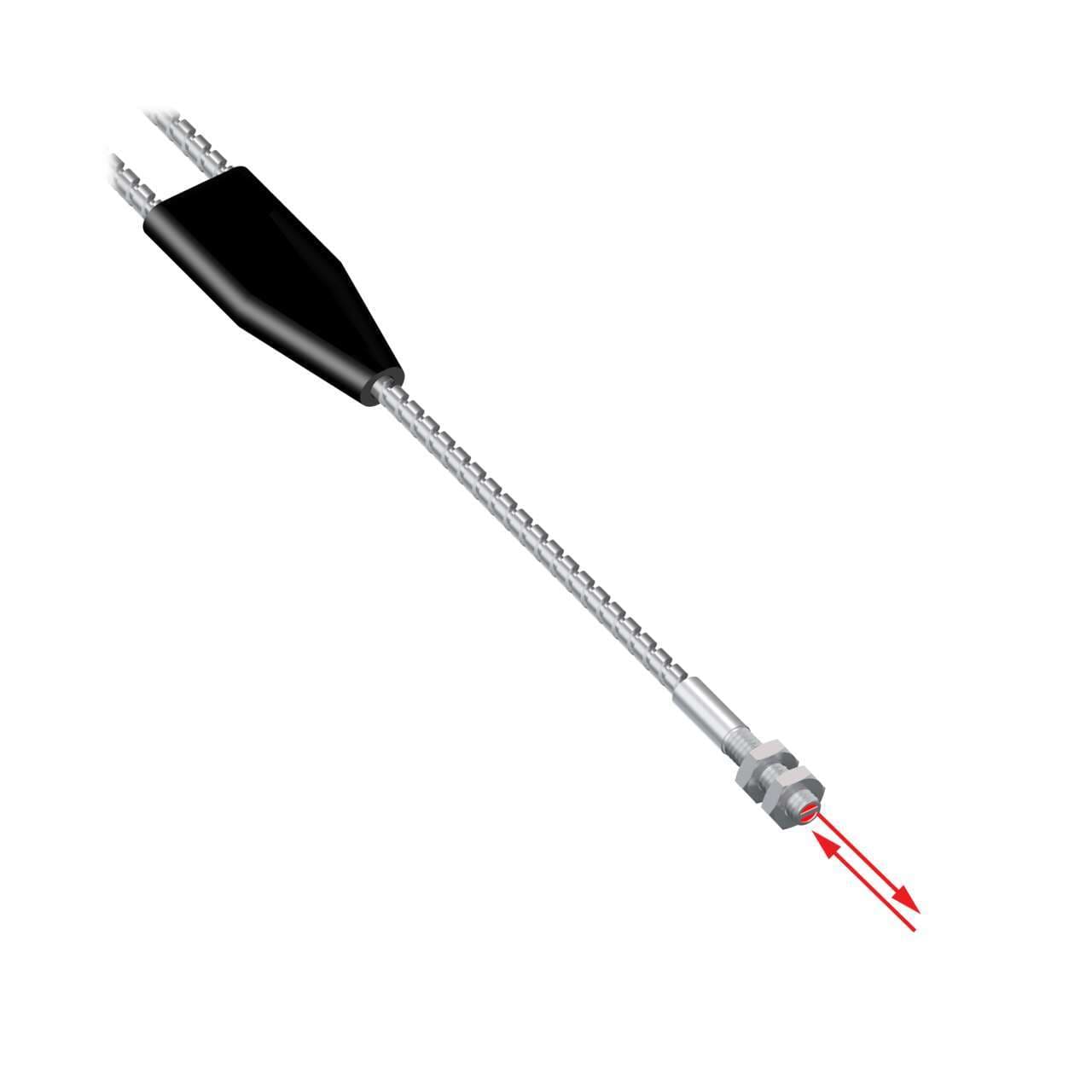 Banner BMT16.6S-HT Glass Fiber; Diffuse Mode 1.57 mm dia. Bundle, Optically Isolated E&R Bundles; Stainless Steel Sheathing; 2 m long; M4 Threaded Sensing Tip; Terminated for use in Plastic Fiber Sensors; Max. Operating Temp. at Threaded Tip 315 C BMT16.6S-HT on Powermatic Associates