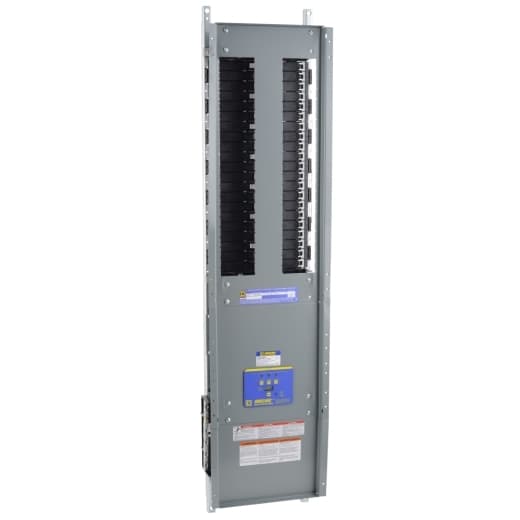 Schneider Electric NF442L4TVS812 Square D by Schneider Electric NF442L4TVS812 is a panelboard designed for three-phase (3PH-4W) networks, featuring a panelboard interior with Transient Voltage Surge Suppression (TVSS). It has a rated current of 400A and operates at a rated voltage of 600Y/347Vac. This panelboard accommodates 42 circuits within its 42-space configuration. It is constructed with aluminium busbars and includes line and neutral lugs that accept a cross-section range from 1/0AWG to 750kcmil aluminium lugs, ensuring compatibility with a wide range of wiring requirements. NF442L4TVS812 on Powermatic Associates