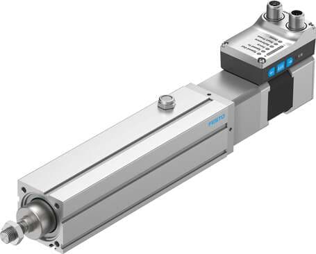 Festo 8118277 electric cylinder unit EPCS-BS-45-150-3P-A-ST-M-H1-PLK-AA Size: 45, Stroke: 150 mm, Stroke reserve: 0 mm, Piston rod thread: M10x1,25, Reversing backlash: 100 µm 8118277 on Powermatic Associates