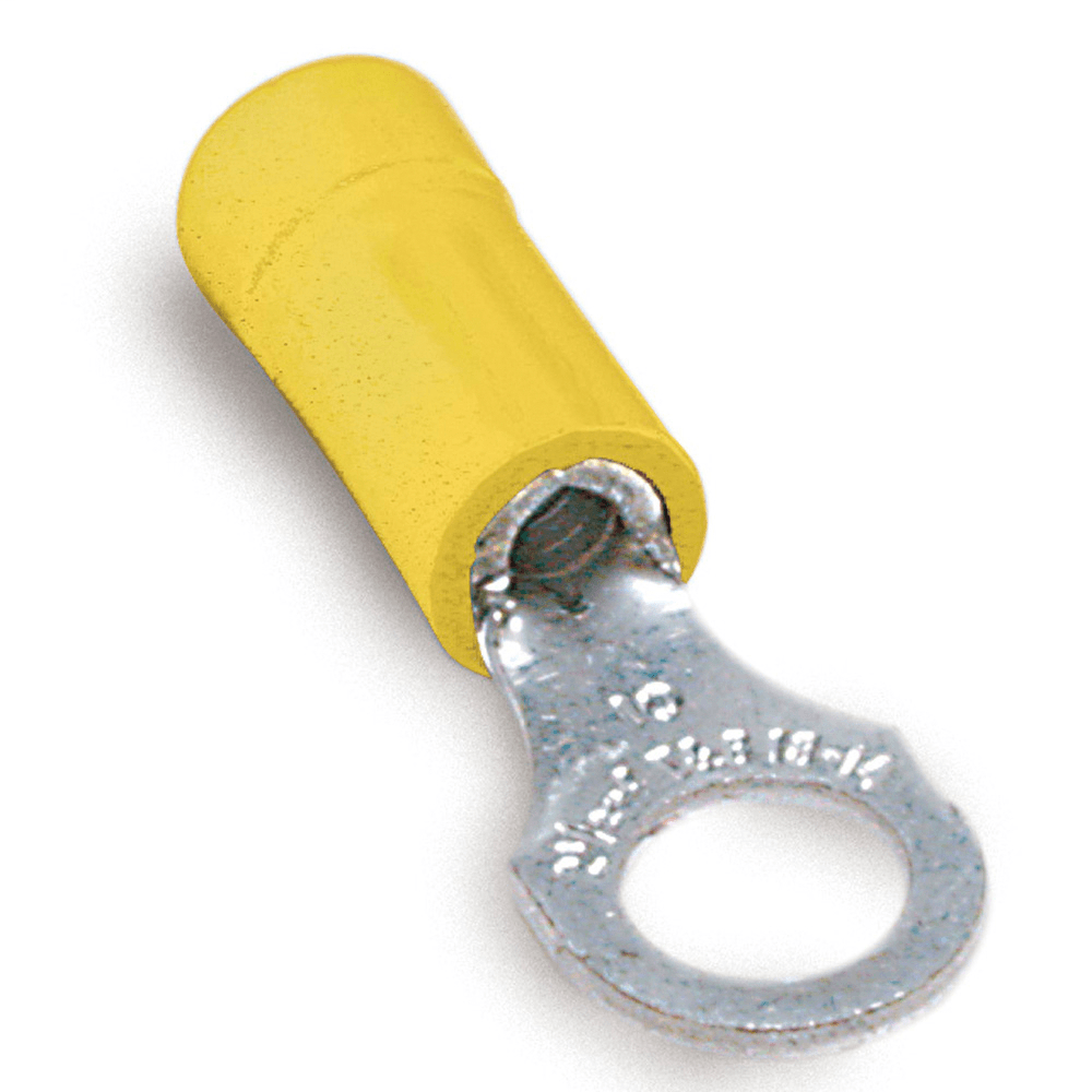 ABB Control 10RC8 10RC8 ABB Control - Vinyl-Insulated Ring Terminal, Length 1.06 Inches, Width .31 Inches, Maximum Insulation .210, Bolt Hole #8, Wire Range #12-#10 AWG, Color Yellow, Copper, Tin Plated 10RC8 on Powermatic Associates