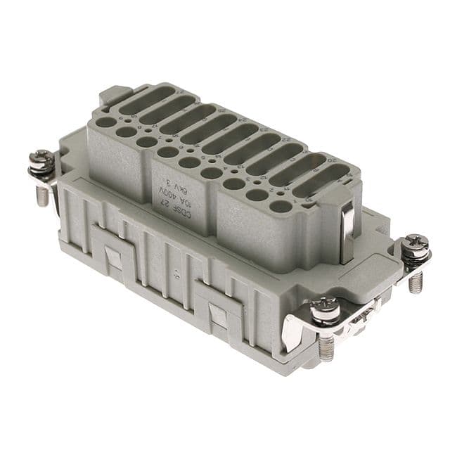 Mencom CDSF-27 Hi-Density, CDS series, Female Rectangular Insert, size 77.27, 27 pin, 10 amp, Standard Spring CDSF-27 on Powermatic Associates