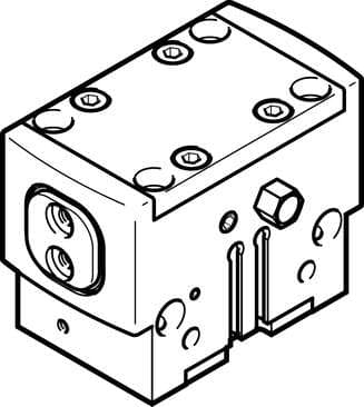 Festo 1132942 parallel gripper HGPD-25-A Size: 25, Stroke per gripper jaw: 6 mm, Max. replacement accuracy: <: 0,2 mm, Max. angular gripper jaw backlash ax,ay: <: 0,1 deg, Max. gripper jaw backlash Sz: <: 0,02 mm 1132942 on Powermatic Associates