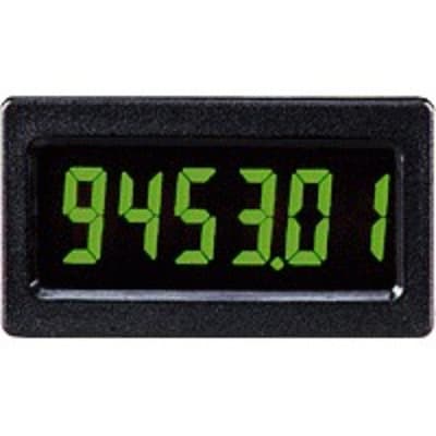 Red Lion MDMU0010 Red Lion MDMU0010 is a digital counter and timer designed for flush or door mounting, belonging to the Specialty Panel Meters Series. It features a compact design with dimensions of W46mm x H27mm (1.8" x 1") and offers a degree of protection rated at IP65 NEMA 4X, suitable for various industrial environments. This unit operates on a 5Vdc supply voltage and includes 1 x digital input that supports high-speed counters with a maximum frequency of 10kHz, accommodating both sink and source wiring configurations. MDMU0010 on Powermatic Associates