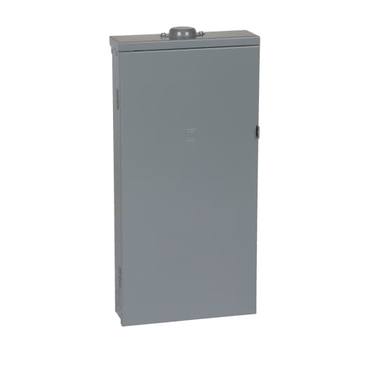 Schneider Electric HOM2448M125PRB Square D by Schneider Electric HOM2448M125PRB is a load center designed for single-phase (1PH) networks, featuring a rated current of 125A and a rated voltage of 120Vac/240Vac. This load center has dimensions of H758mm x W375mm x D115mm (H29.84" x W14.76" x D4.53"), providing 24 spaces for up to 48 single pole circuits or 24 tandem breakers. It is constructed with a welded galvannealed steel enclosure and tin-plated aluminium busbars, ensuring a durable connection point for electrical circuits. The connection type is lugs, and it offers a degree of protection rated at NEMA 3R, suitable for various installation environments. HOM2448M125PRB on Powermatic Associates
