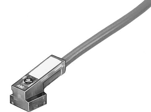 Festo 174844 plug socket with cable KMEB-2-24-2,5-LED pre-assembled, for VUVB, MEBH, MOEBH valves and N2 solenoids. Switching position indicator: LED, Mounting type: On solenoid valve with M2.5 central screw, Assembly position: Any, Product weight: 200 g, Electrical c 174844 on Powermatic Associates