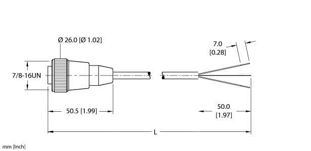 Turck RKM 30-3M RKM 30-3M Turck - RKM 30-3M Actuator and Sensor Cordset, Connection Cable RKM 30-3M on Powermatic Associates