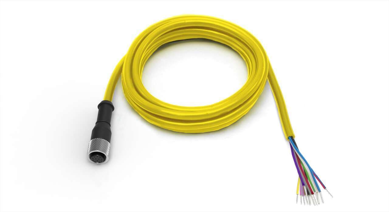 Banner SXA-12100D Cordset: Single Ended M12; 12-pin Straight Female; 30.48 m 12x26 Yellow PVC Jacket; Nickel-Plated Brass Coupling Nut SXA-12100D on Powermatic Associates