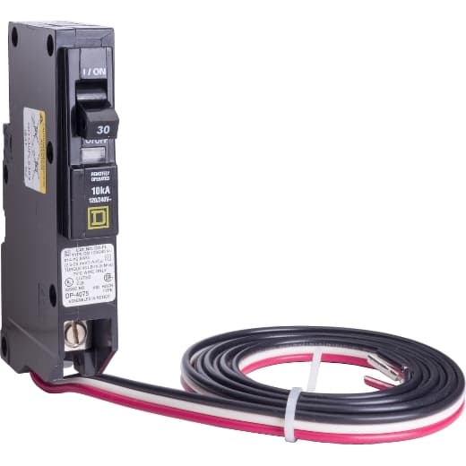 Schneider Electric QO130PL5393 Square D by Schneider Electric QO130PL5393 is a Powerlink (PL) Miniature Circuit Breaker (MCB) designed for remote operation and control. It features a plug-in mounting mode and a plug-in connection type, facilitating easy installation. This MCB is rated for a current of 30A and can accommodate a voltage range of 120 V to 240 V AC. It is compatible with a wire cross-section of 12-2AWG for one aluminum cable and is equipped with box lugs terminals. The QO130PL5393 has a single pole configuration and offers a short circuit breaking rating of 10kA at 240Vac. QO130PL5393 on Powermatic Associates