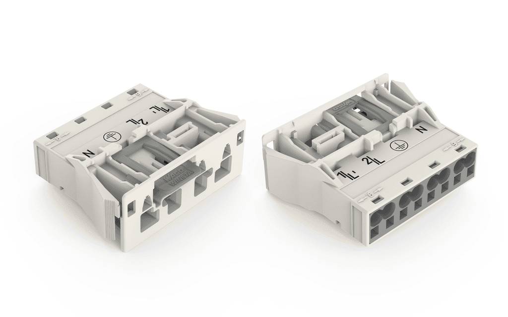 WAGO 770-734 770-734 WAGO - WINSTA® through-panel plug (male); snap-in; N/G/L2/L1 marking; 4-pole; white 770-734 on Powermatic Associates