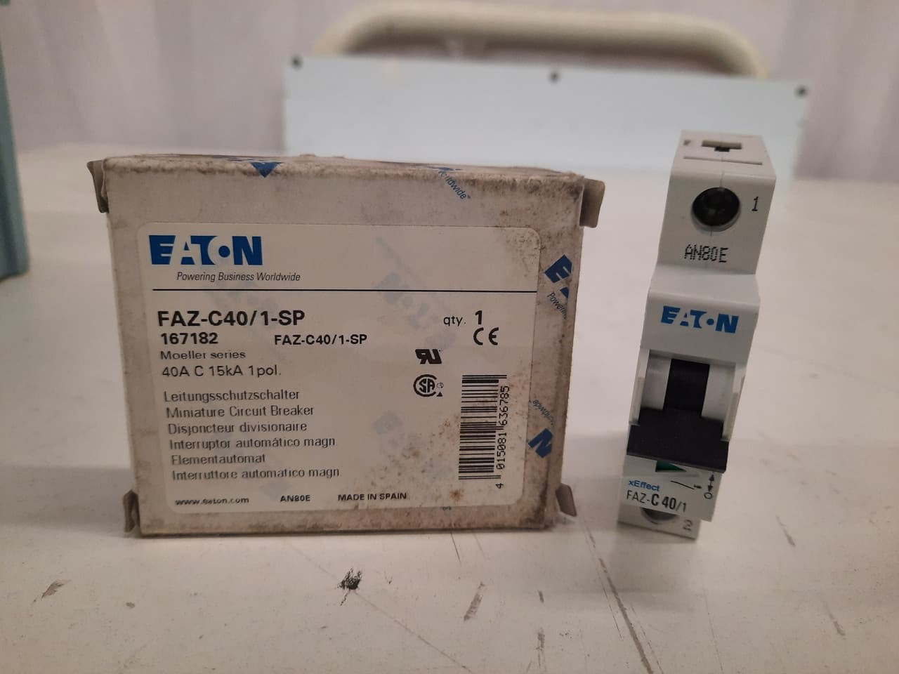 Eaton FAZ-C40/1-SP Eaton FAZ supplementary protector,UL 1077 Industrial miniature circuit breaker-supplementary protector,Single package,Medium levels of inrush current are expected,40A,15 kAIC,Single-pole,277 V,5-10X/n,Q38,50-60 Hz,Standard terminals,C Curve FAZ-C40/1-SP on Powermatic Associates