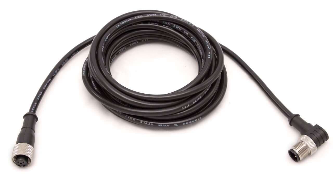 Banner MQDEC-403RS Cordset: Double Ended M12; 4-pin Straight Female; 4-pin Right-Angle Male; 0.91 m 4x22 Black PVC Jacket; Nickel-Plated Brass Coupling Nuts MQDEC-403RS on Powermatic Associates