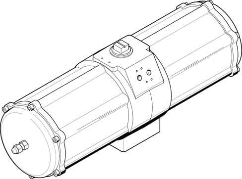 Festo 549689 semi-rotary drive DAPS-1920-090-RS1-F16 single-acting, Namur valves not suited for direct flange-mounting. Size of actuator: 1920, Flange hole pattern: F16, Swivel angle: 90 deg, End-position adjustment range at 0°: -5 - 5 deg, End-position adjustment ran 549689 on Powermatic Associates