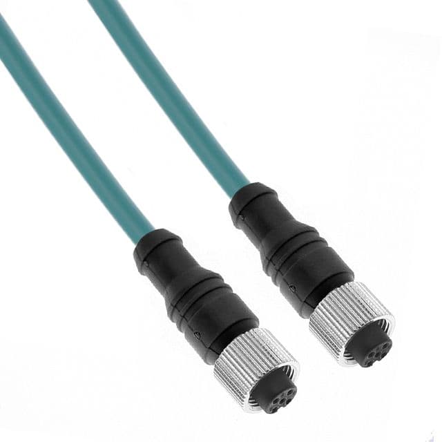 Mencom MDE45-8FFP-1M Ethernet, Cordset, 8 Pole, M12 Female Straight / M12 Female Straight, 1M, Teal, PVC MDE45-8FFP-1M on Powermatic Associates