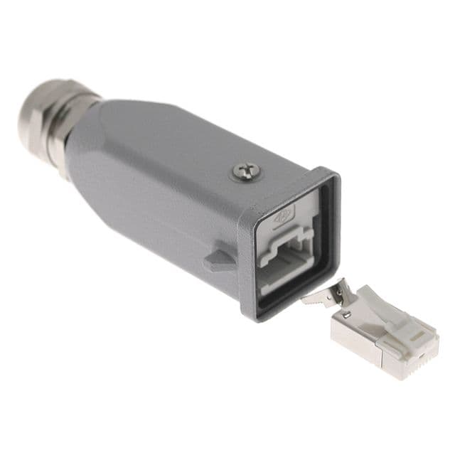 Mencom CJZA-4V Standard, CJ series, RJ45 Male Rectangular Hood and Insert, with 4 Data Contacts, size 21.21, Top PG11 entry CJZA-4V on Powermatic Associates