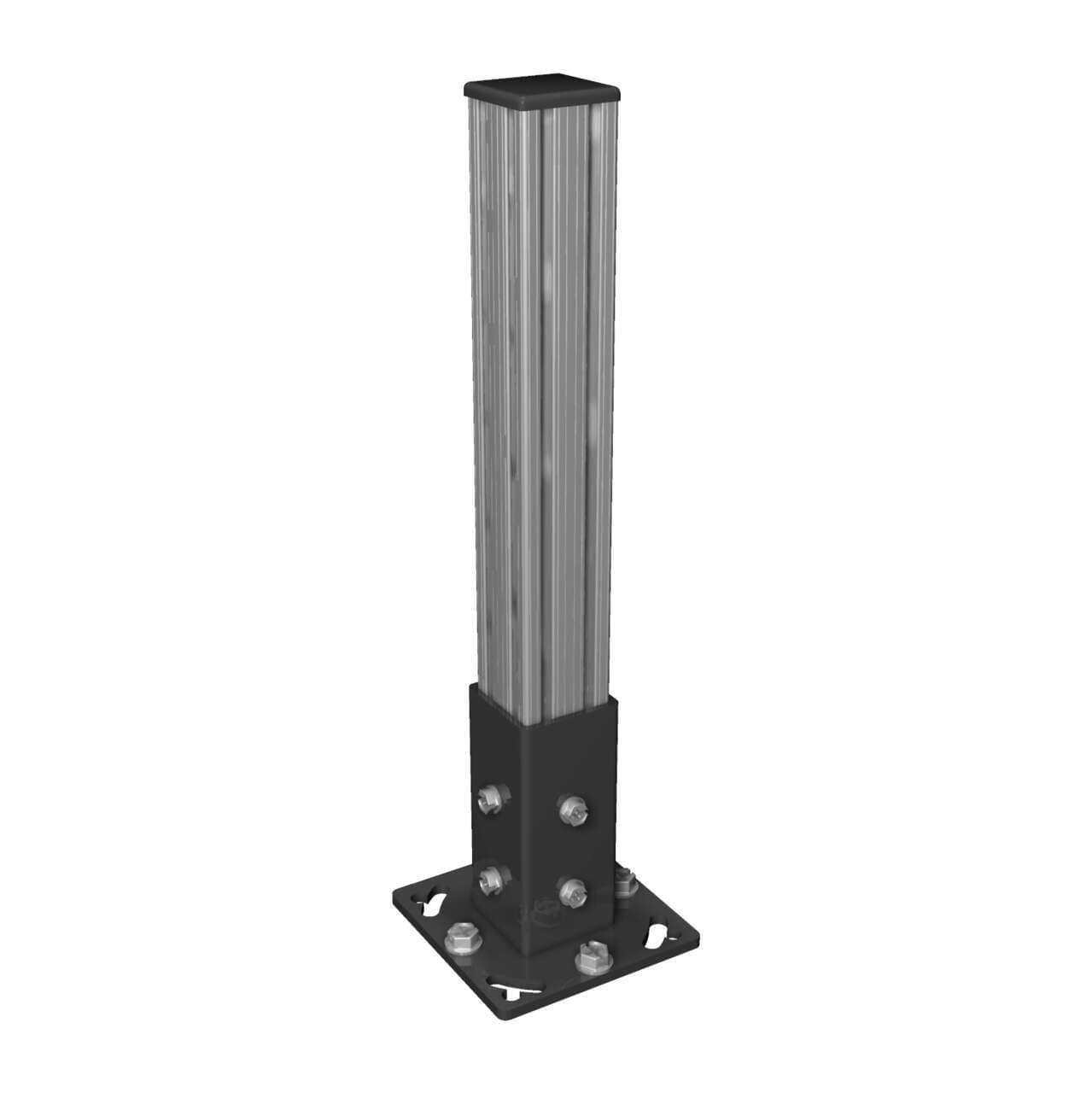 Banner MSA-S105-1 Stands for Mirrors & Sensors; Brackets Outward: Length 100-200 mm (4-8 in); Stand Height: 2600 mm (105 in); Includes: Base Pole and Hardware for attachment MSA-S105-1 on Powermatic Associates