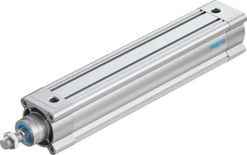 Festo 2126689 standards-based cylinder DSBC-63-300-PPSA-N3 with self-adjusting pneumatic end position cushioning Stroke: 300 mm, Piston diameter: 63 mm, Piston rod thread: M16x1,5, Cushioning: PPS: Self-adjusting pneumatic end-position cushioning, Assembly position: An 2126689 on Powermatic Associates