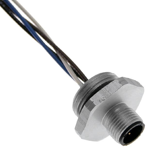 Mencom MDC-5MR-M20-18 MDC, Receptacle, 5 Pole, Male Straight, 1Ft, 18awg, 4A, M20, Front Mount, Aluminum Clear Anodized MDC-5MR-M20-18 on Powermatic Associates