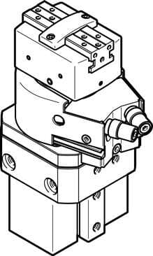 Festo 1187958 swivel/gripper unit HGDS-PP-16-P-A-B With flexible cushioning Size: 16, Rotation angle adjustment range: 0 - 210 deg, Stroke per gripper jaw: 4,5 mm, Max. angular gripper jaw backlash ax,ay: 0,1 deg, Max. gripper jaw backlash Sz: 0,02 mm 1187958 on Powermatic Associates