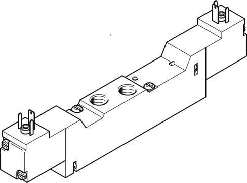 Festo 173063 solenoid valve MEBH-5/3E-1/8-P-B-110AC With solenoid coil and manual override, without plug socket. Valve function: 5/3 exhausted, Type of actuation: electrical, Width: 17,8 mm, Standard nominal flow rate: 500 l/min, Operating pressure: 3 - 8 bar 173063 on Powermatic Associates