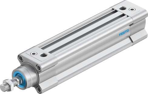Festo 1376426 standards-based cylinder DSBC-32-100-PPVA-N3 With adjustable cushioning at both ends. Stroke: 100 mm, Piston diameter: 32 mm, Piston rod thread: M10x1,25, Cushioning: PPV: Pneumatic cushioning adjustable at both ends, Assembly position: Any 1376426 on Powermatic Associates