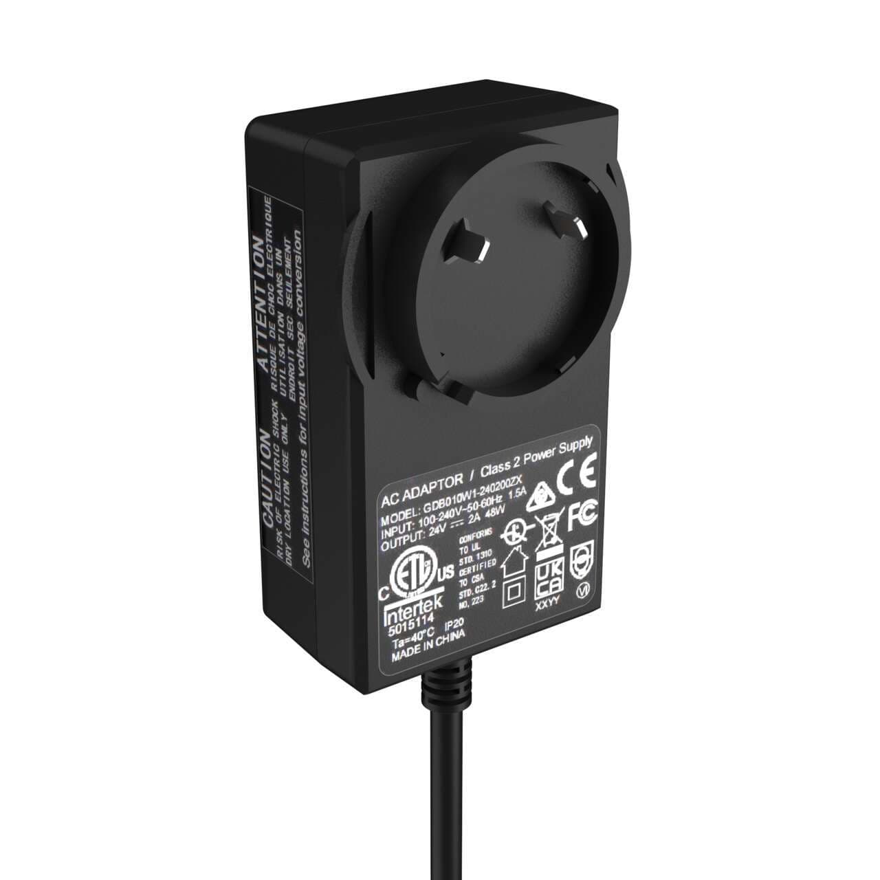 Banner PSW-24-2 Banner PSW-24-2 - DC Power Supply - Wall Mount; Input: 100-240 V ac 50/60 Hz; Multi-blade Outlet Plug; Output: 24 V dc 2A; 3.5 m (11.5 ft) 5-pin M12 QD; UL Listed Class 2 PSW-24-2 on Powermatic Associates