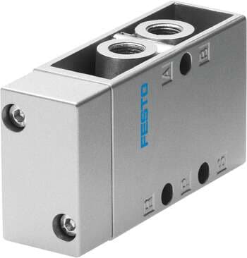 Festo 9199 pneumatic valve VL-5-1/4 5/2-way function, pneumatically actuated, with spring return Valve function: 5/2 monostable, Type of actuation: pneumatic, Width: 30,5 mm, Standard nominal flow rate: 800 l/min, Operating pressure: 0 - 8 bar 9199 on Powermatic Associates