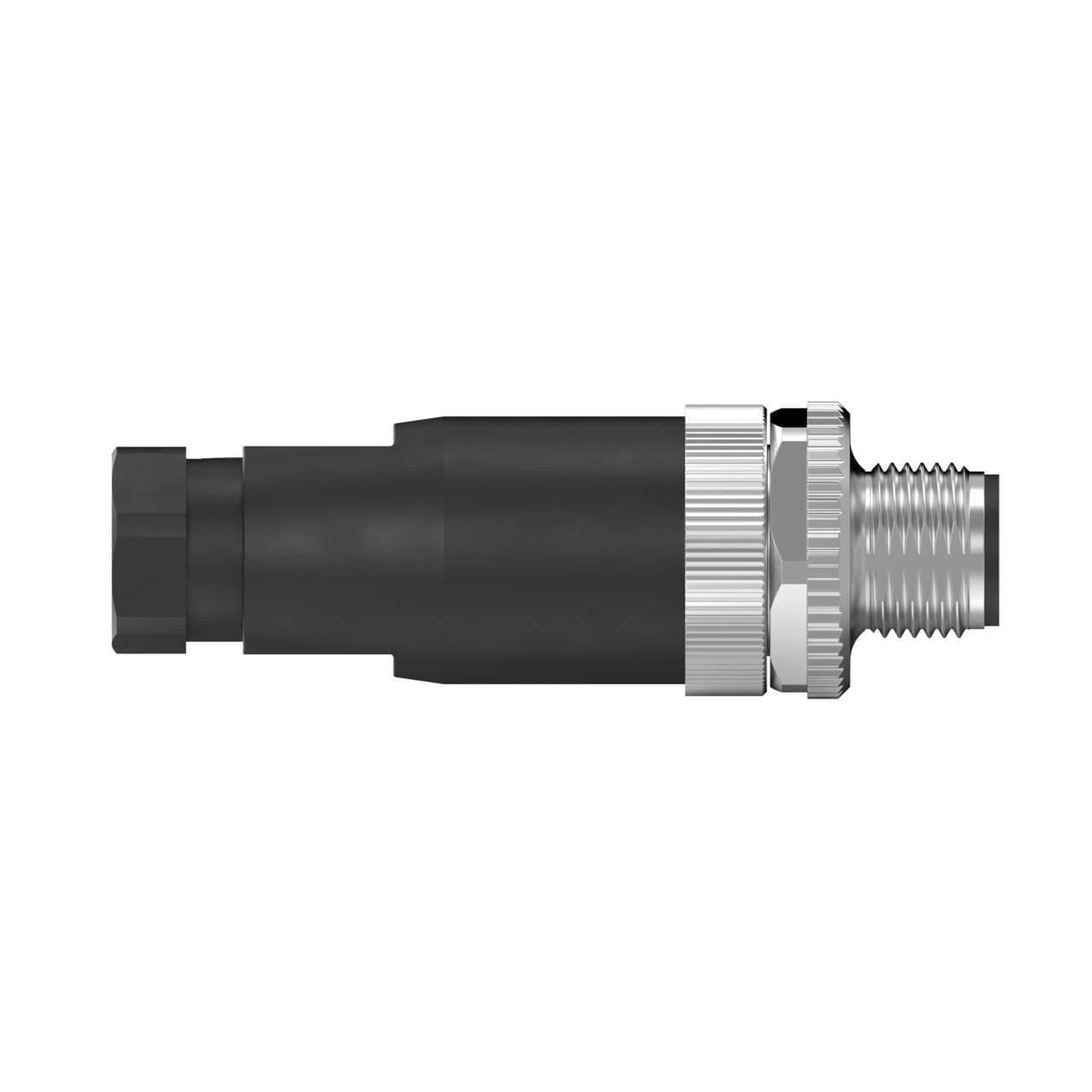 Banner BFW-M12M8-8X Banner BFW-M12M8-8X - Field Wireable: M12; 8-pin Straight Male; 22 AWG 6-8 mm Cable Range; Screw Terminal; PA+GF Black Body; Aluminum Alloy Coupling Nut BFW-M12M8-8X on Powermatic Associates