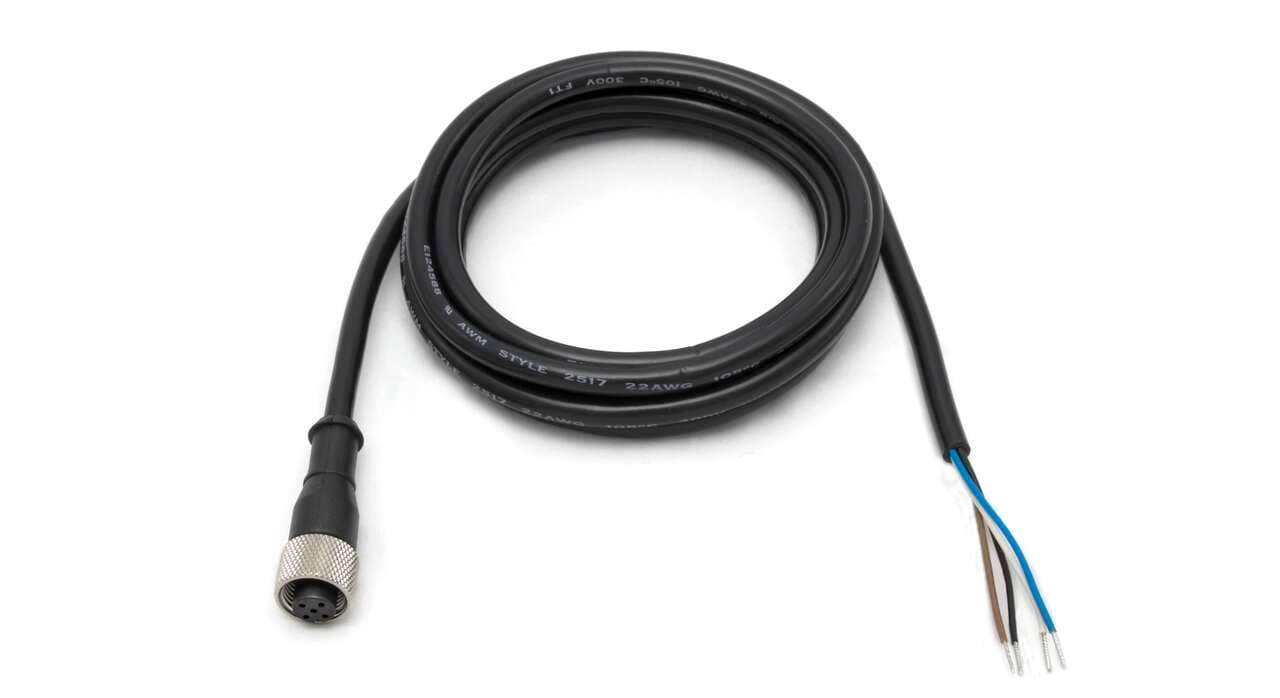 Banner MQDC-450 Cordset: Single Ended M12; 4-pin Straight Female; 15 m 4x22 Black PVC Jacket; Nickel-Plated Brass Coupling Nut MQDC-450 on Powermatic Associates