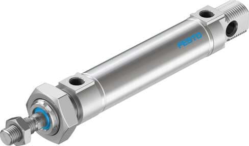Festo 1908317 standards-based cylinder DSNU-25-60-PPV-A Based on DIN ISO 6432, for proximity sensing. Various mounting options, with or without additional mounting components. With adjustable end-position cushioning. Stroke: 60 mm, Piston diameter: 25 mm, Piston rod th 1908317 on Powermatic Associates
