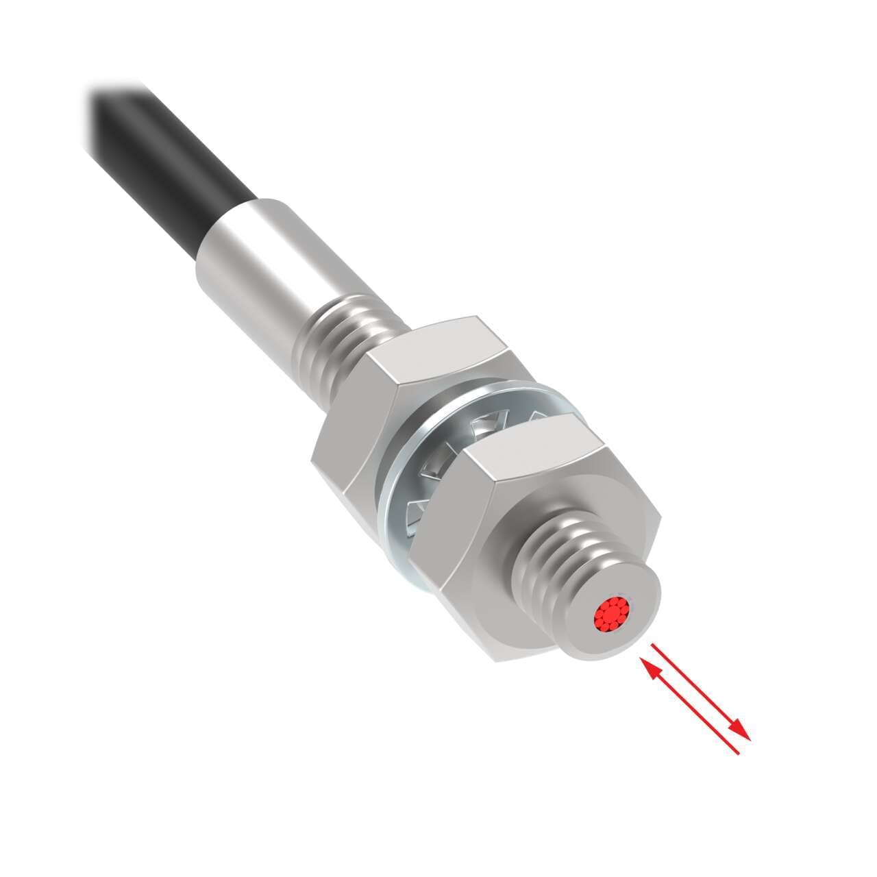 Banner PBCT23TM3 Plastic Fiber, Diffuse Reflective; Core Dia.: 0.5 mm & 9 x 0.25 mm; Fiber Length 1 m; Coaxial, Thread; T Termination PBCT23TM3 on Powermatic Associates