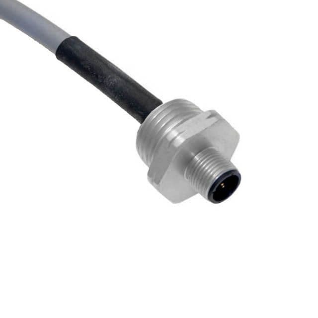 Mencom MDCDD-5MR-2-1M DeviceNet Drop, M12, Receptacle, 5 Pole, Male Straight, 1M, 22/24awg, 4A, .5-NPT, Front Mount, Aluminum Clear Anodized MDCDD-5MR-2-1M on Powermatic Associates