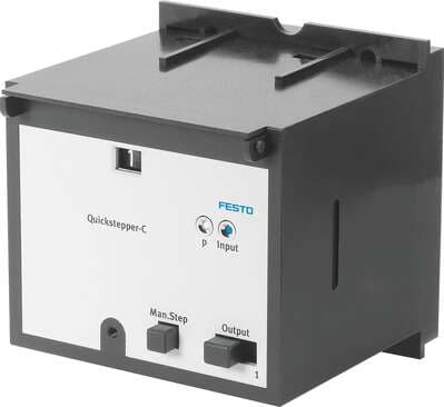 Festo 15609 quickstepper FSS-12-C Pneumatic/mechanical sequencer with 12 steps and start logic circuits, on 2n sub-base. Nominal size: 2,5 mm, Design structure: Combinable sequencer, Acknowledgement drop-off pressure: <: 0,5 bar, Acknowledgement response pressure: > 15609 on Powermatic Associates